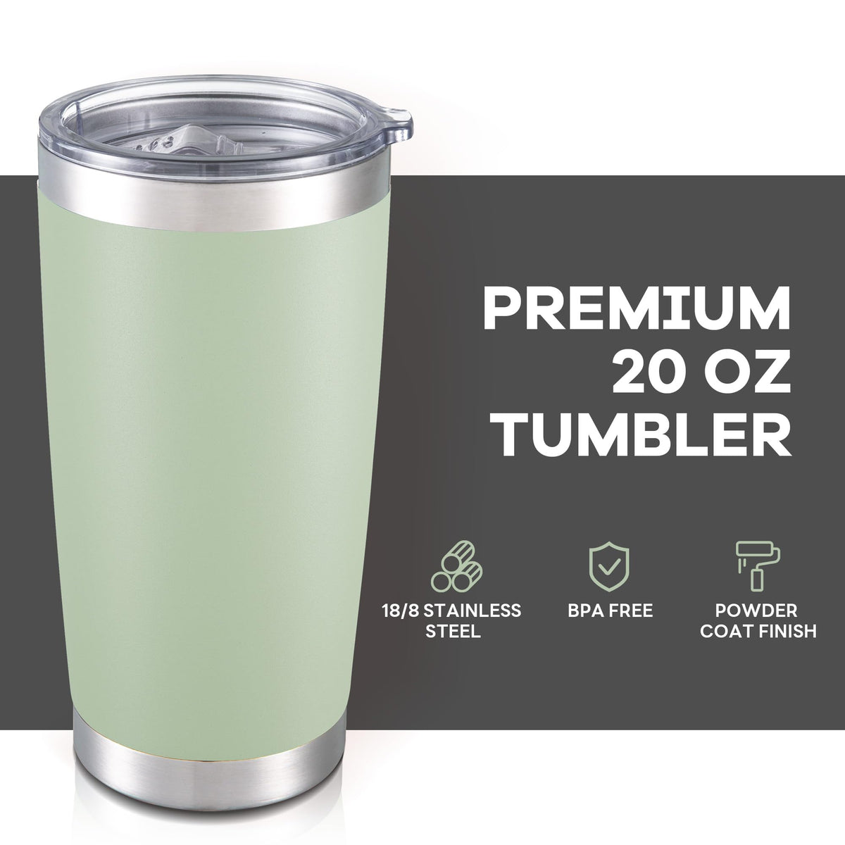 20 oz Tumbler with Lid Stainless Steel Insulated Tumblers Bulk Cups Mug (4 Count)