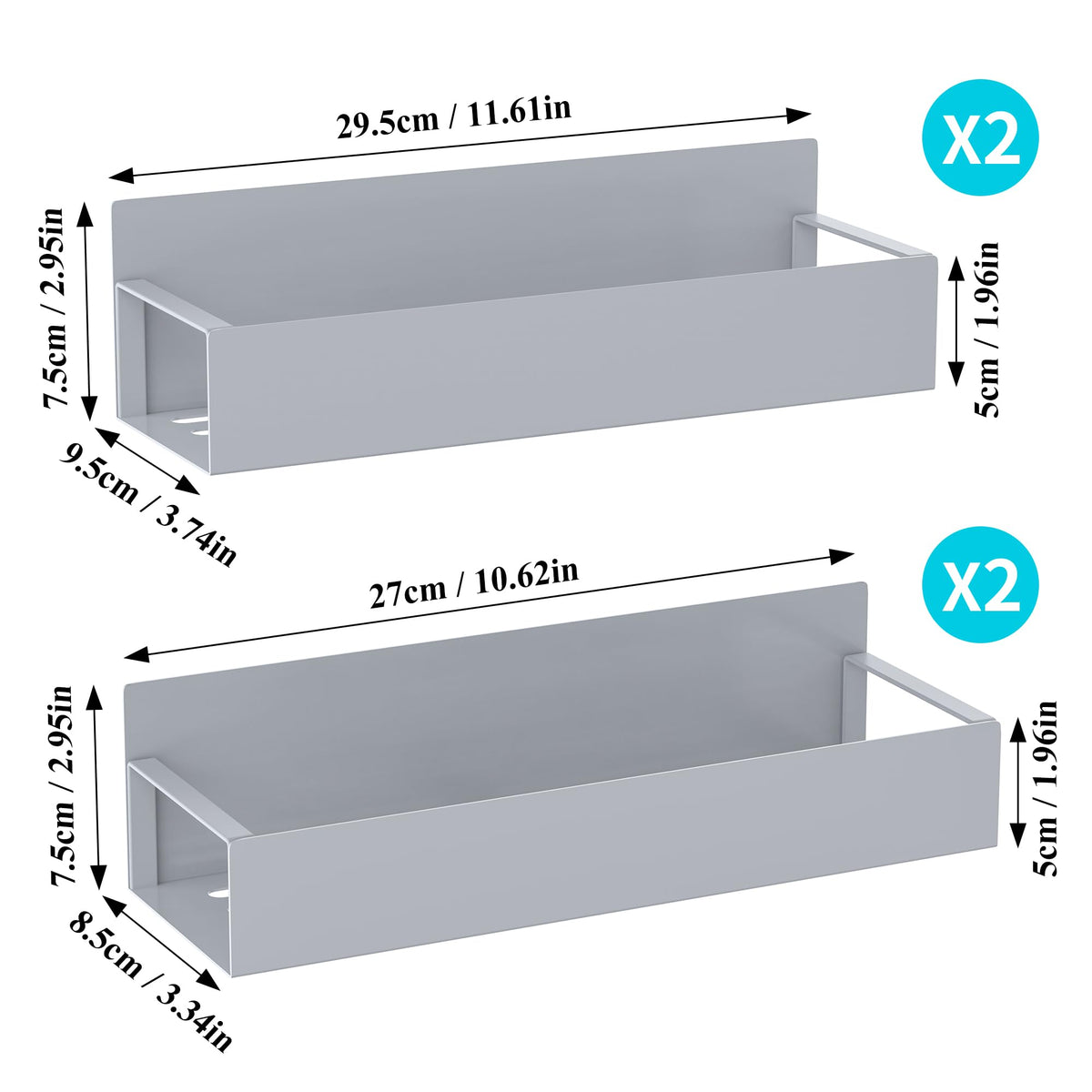4 Pack Magnetic Spice Storage Rack Organizer for Refrigerator and Oven (4 Count)