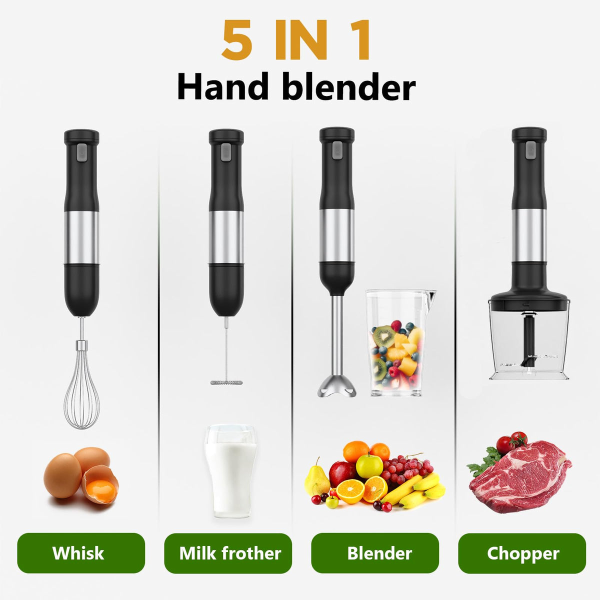 air 5-in-1 Cordless Immersion Blender with Rechargeable Handheld