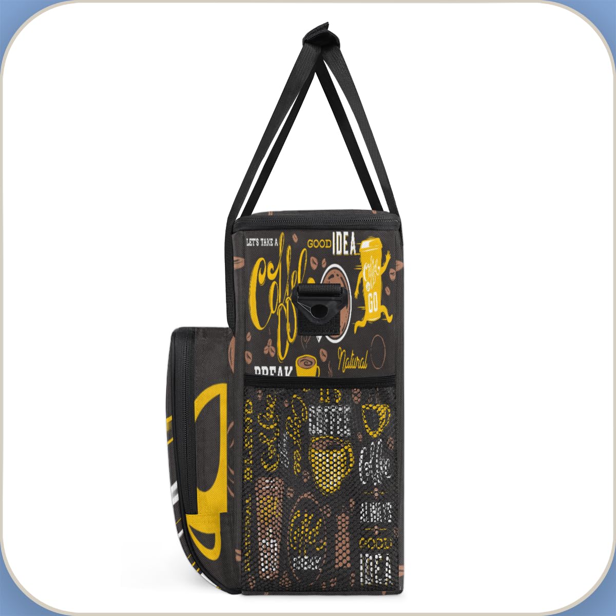 Yellow Coffee Break Cafe Maker Carring Bag Travel Carrying Storage Tote Compatible with Keurig K