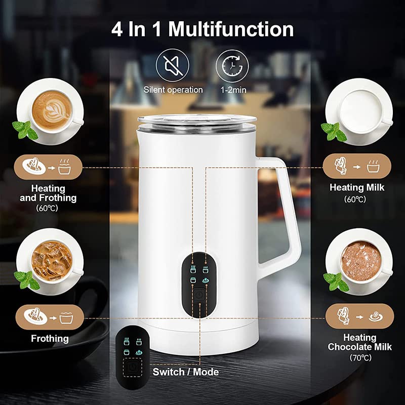 Milk frother 4 in 1 milk frother with heating function