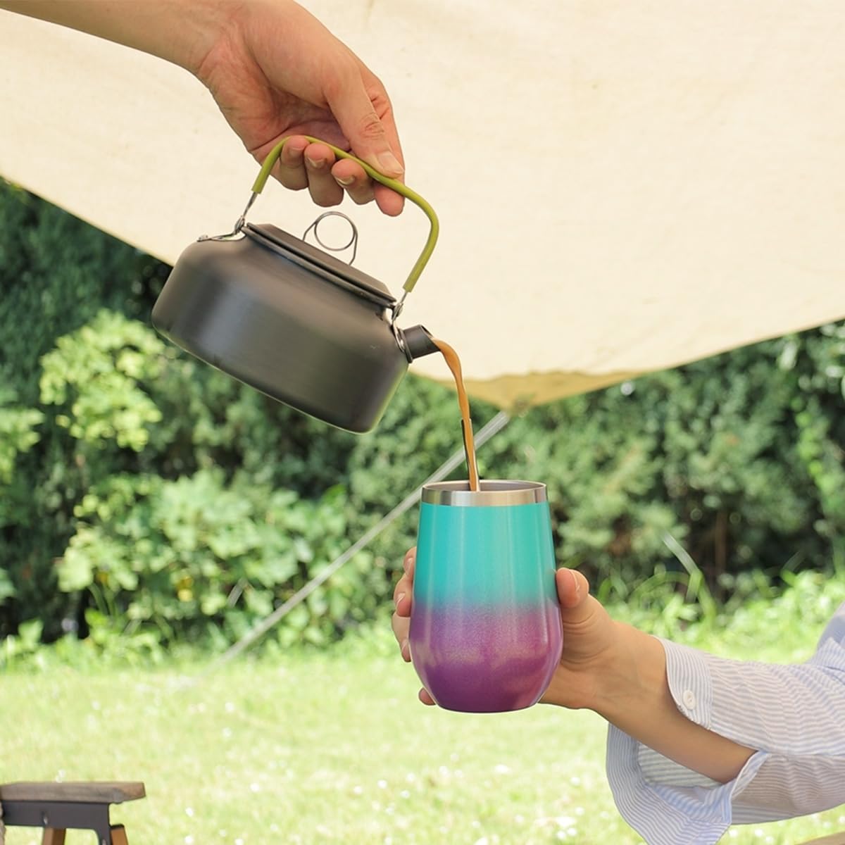 12oz Insulated Wine Tumbler with Lid and Straw