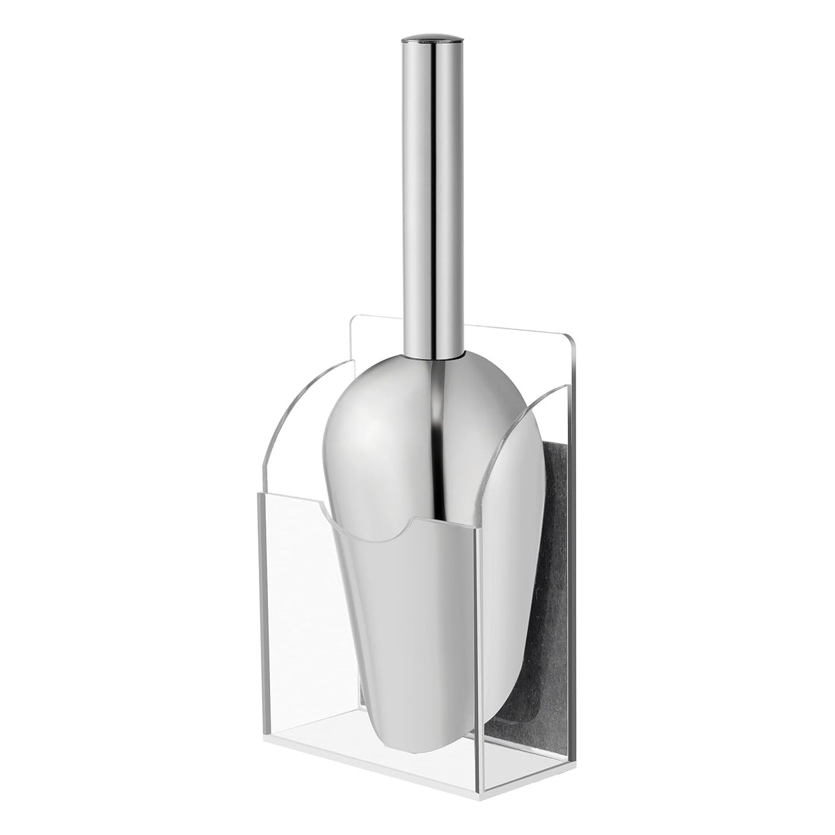 Stainless Steel Ice Scoop with Magnetic Acrylic Holder