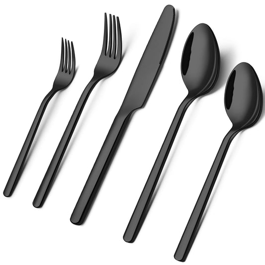 Black Silverware Set (40 Count)