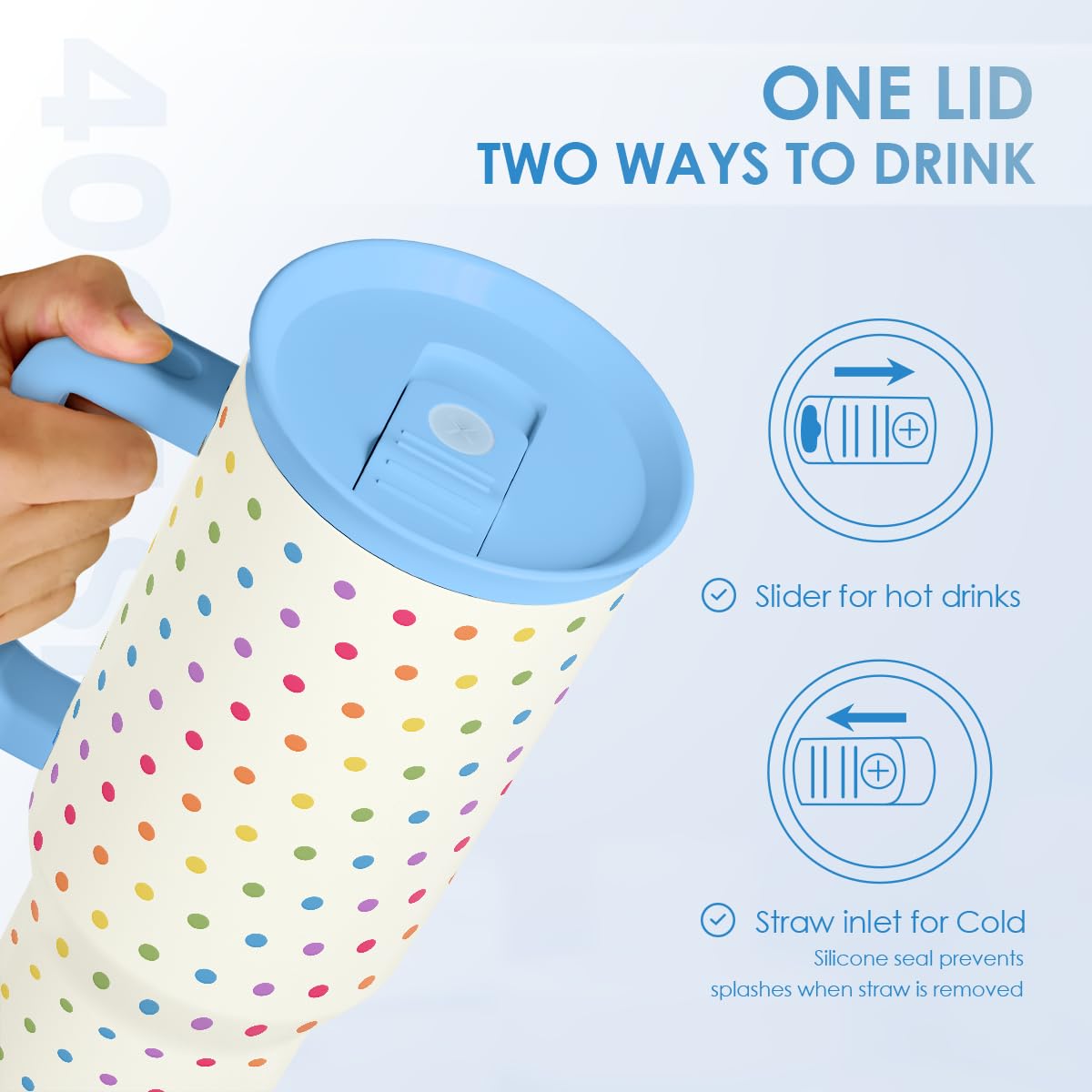LGBT 40oz Tumbler with Handle and Straw