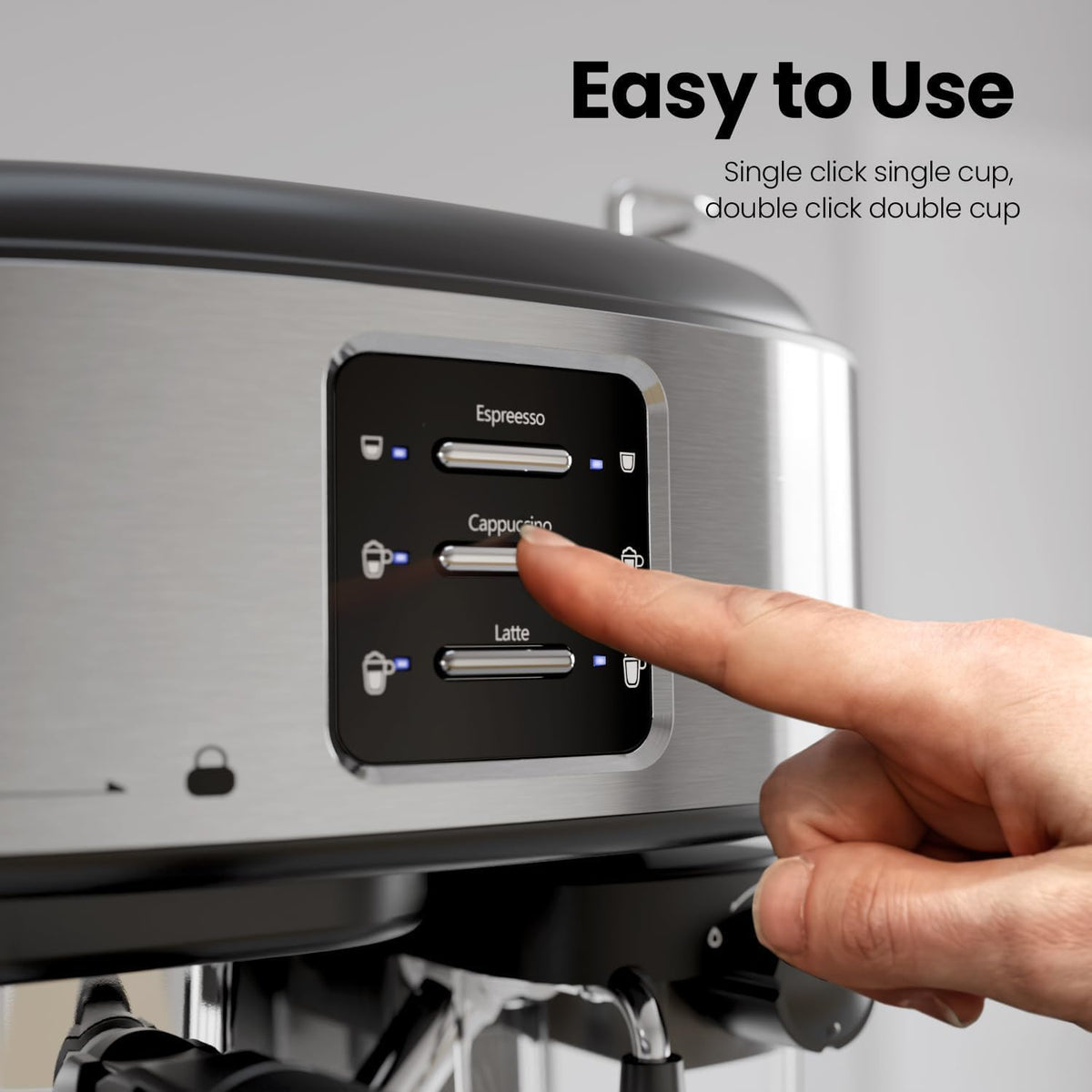 20 Bar Professional Compact Espresso Cappuccino Machine with Auto Milk Frother