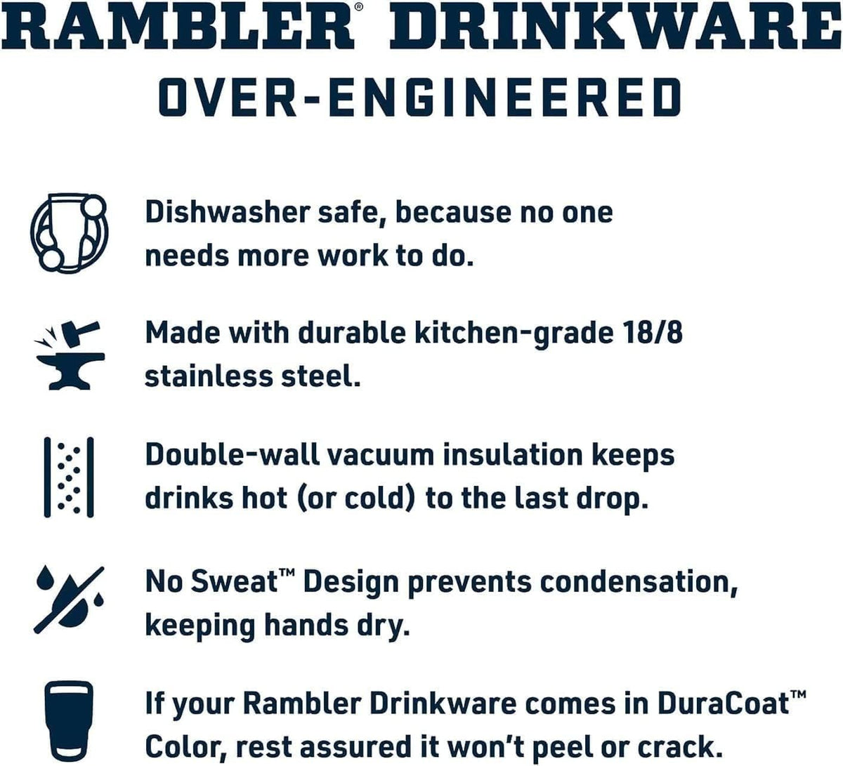 Rambler Cup Vacuum Insulated Stainless Steel Stackable Cup with Magslider Lid