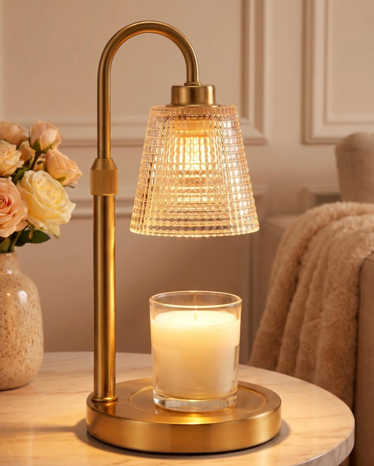 Gold Candle Warmer Lamp with Timer Home Decor Gifts for Women