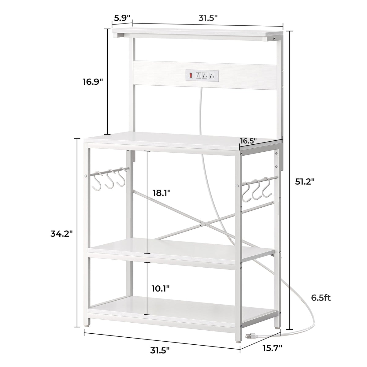 Bakers Rack with Power Outlets