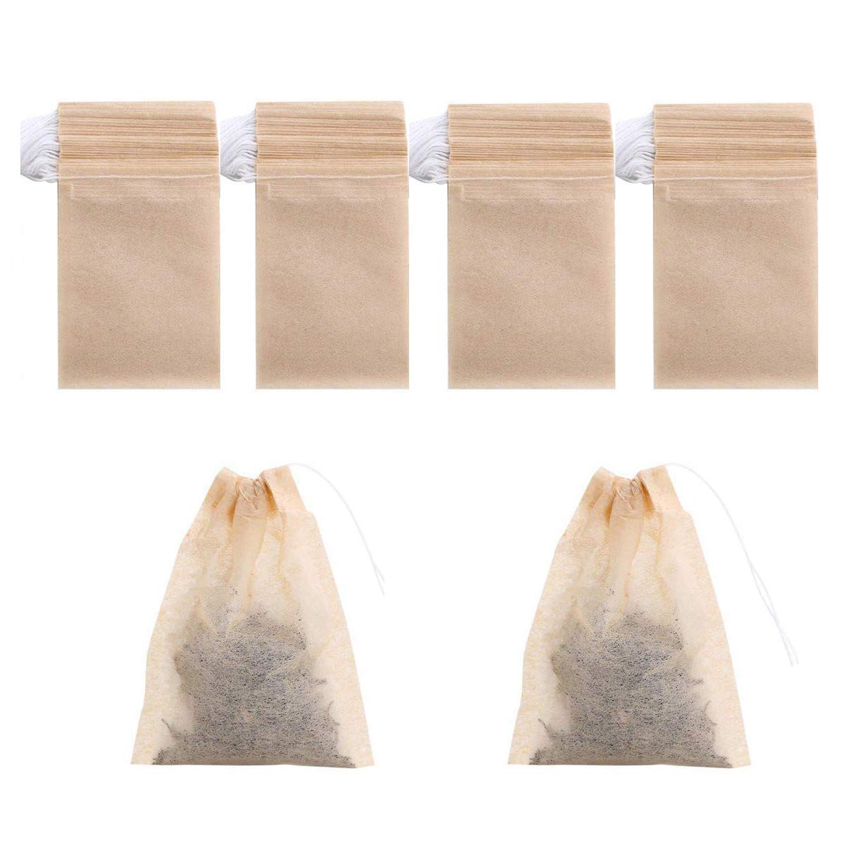 400 Pack Disposable Drawstring Tea Filter Bags (400 Count)