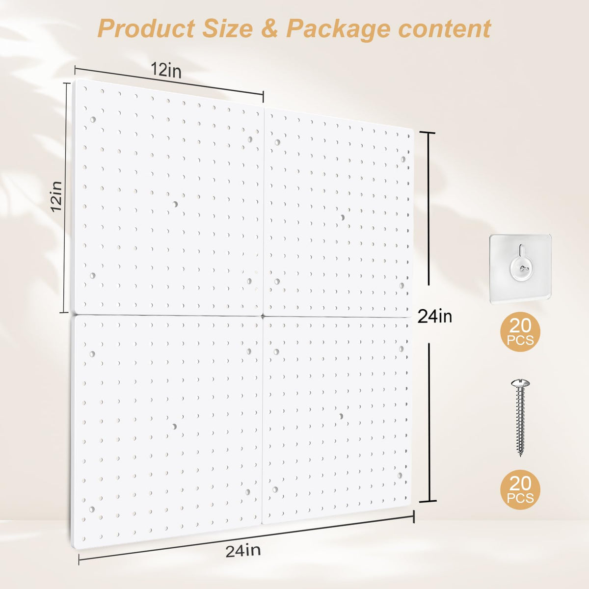 Plastic Pegboard Wall Organizer Kit (4 Count)