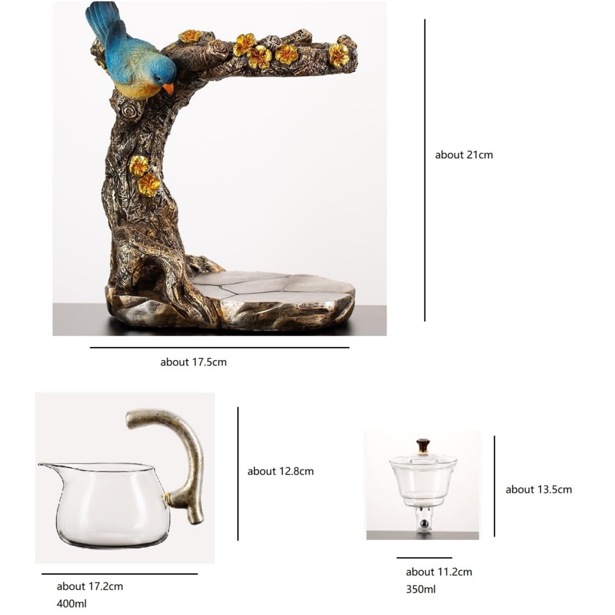 Glass Teapot Set Animal Bird Design Semi