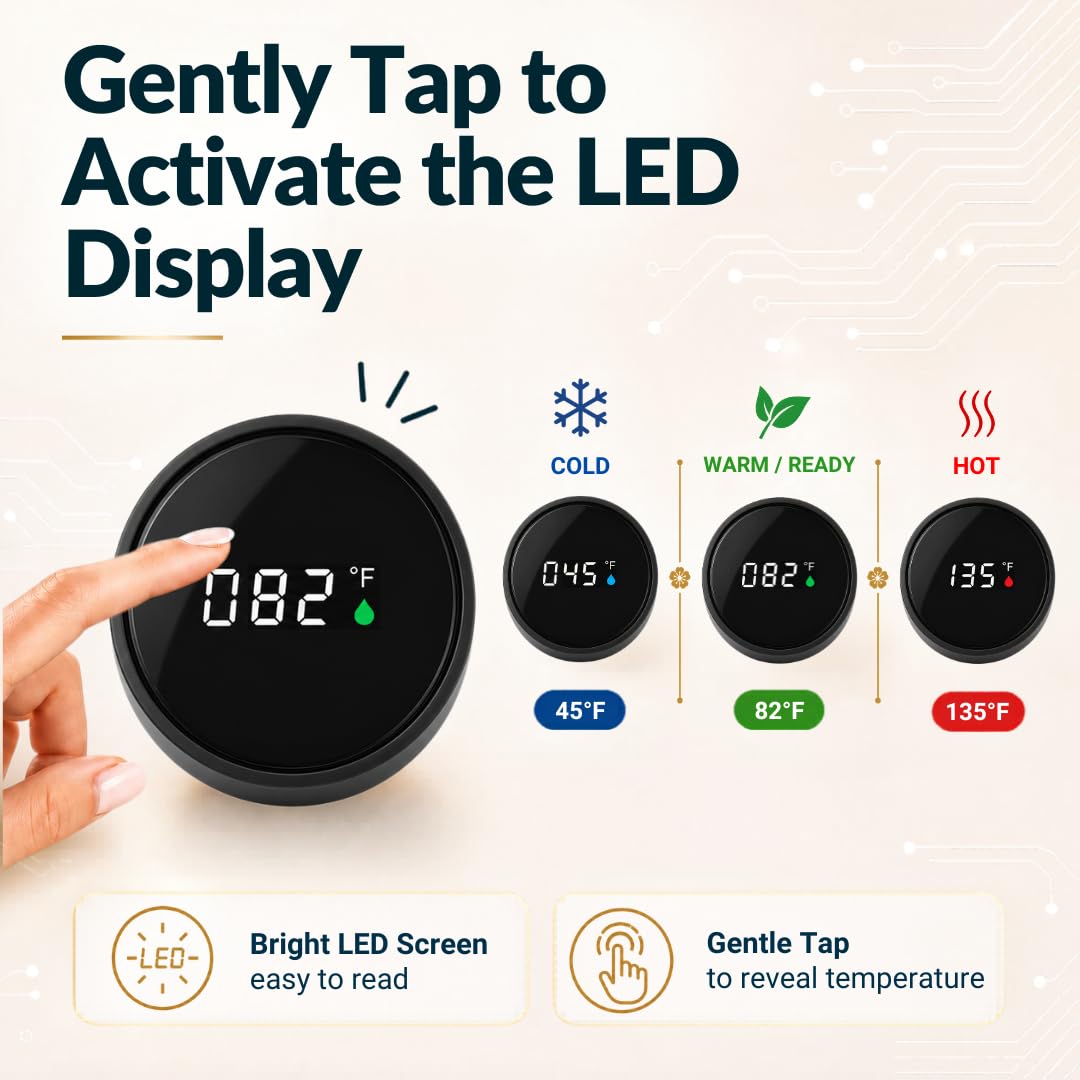 Tea Infuser for Loose Leaf Tea Smart Water Bottle with Fahrenheit Temperature Display