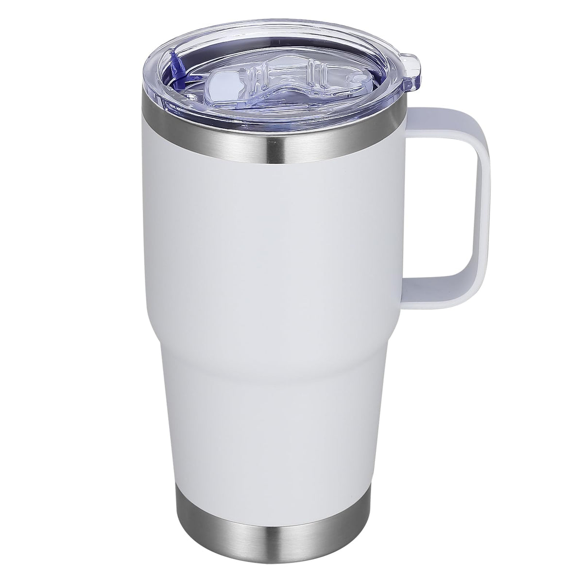 20 oz Stainless Steel Tumbler with Handle Metal Insulated Coffee Travel Mug with Handle Double Wall Tumbler Cup with Lid and Straw