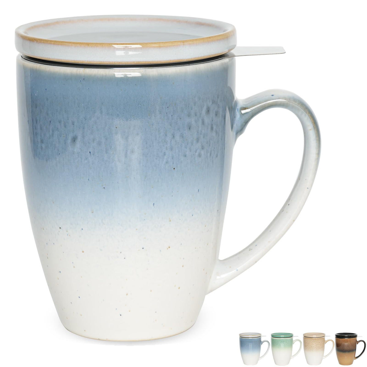 Ceramic Tea Cup with Infuser and Lid