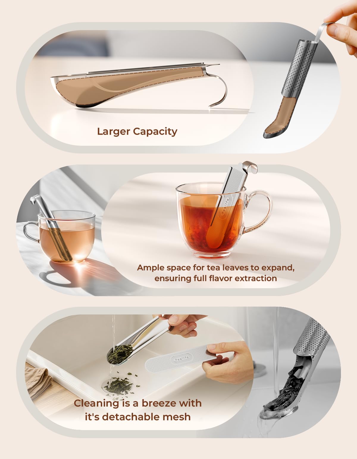 2Pcs 2-in-1 Tea Scoop Infuser for Loose Leaf Tea Strainer Fine Mesh (2 Count)