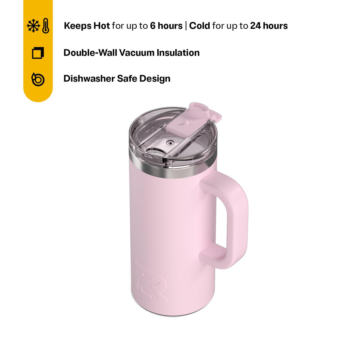 16oz Road Trip Travel Mug with Lid and Handle