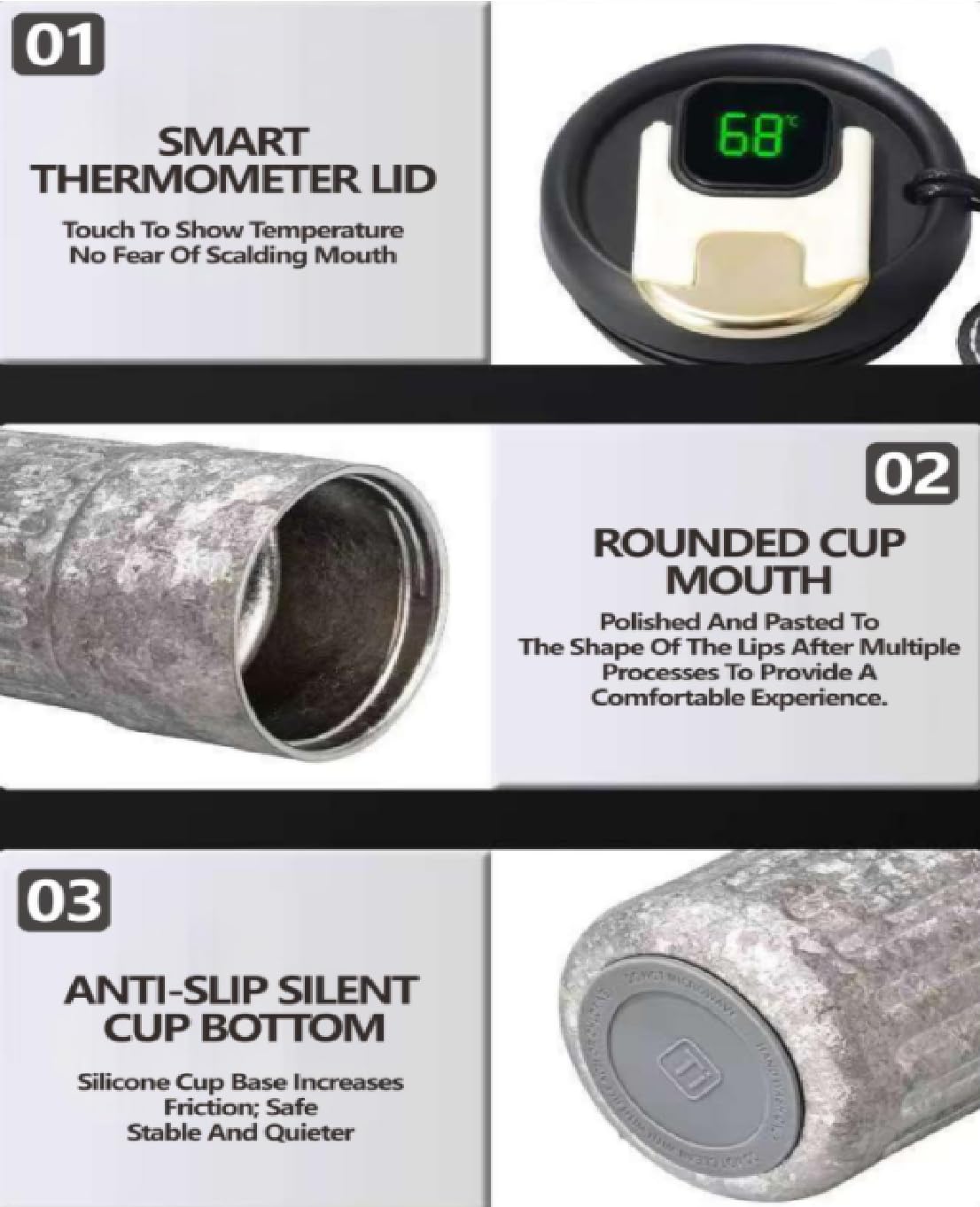 14.2oz Titanium Insulated Coffee Mug with Temperature Display