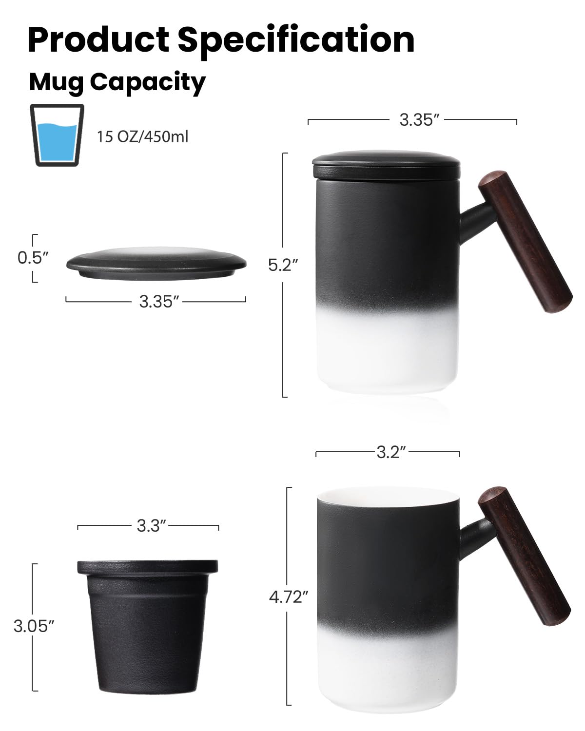 Tea Cup with Infuser and Lid