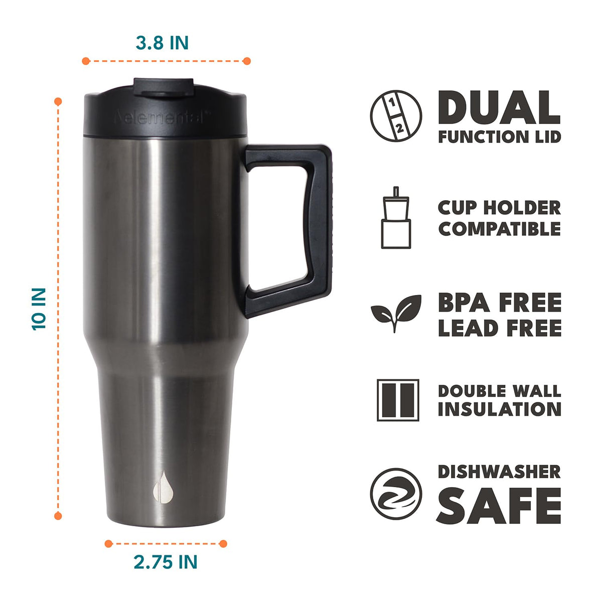 100% Leak Proof 32oz Tumbler with Handle & Straw Travel Mug