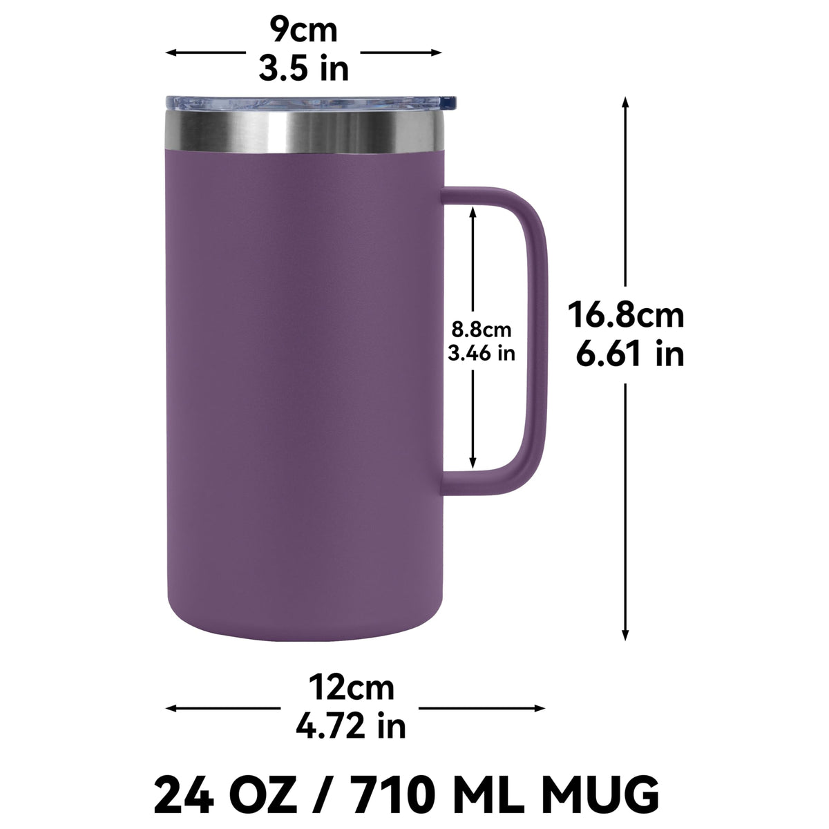 24oz Mug with Handle and Lid