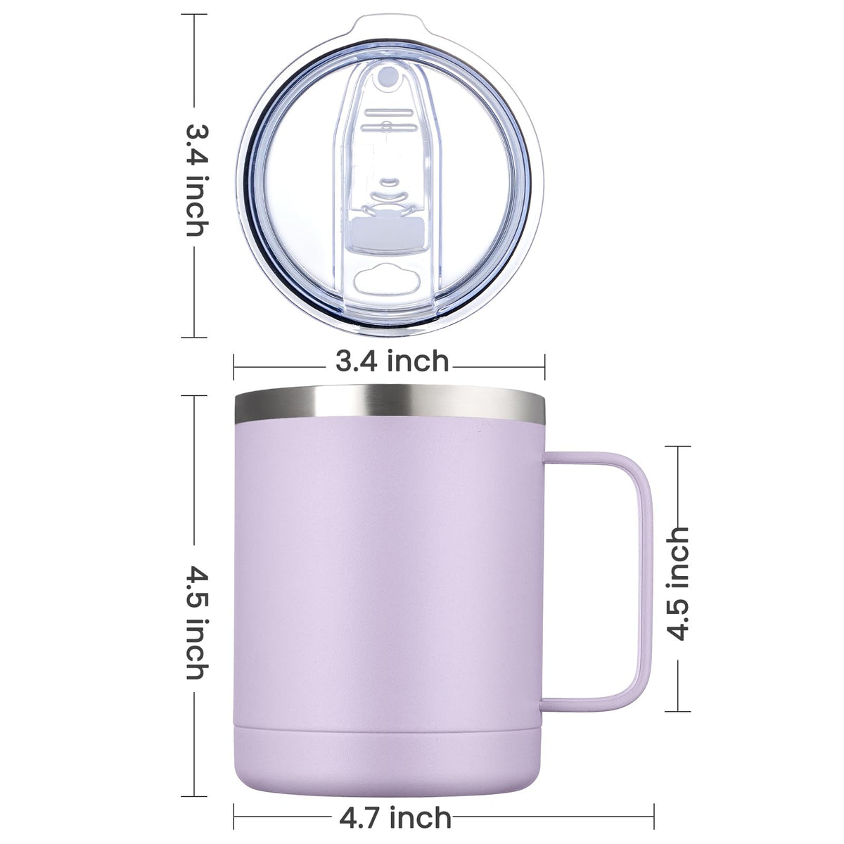 12oz Coffee Mug With Handle 2 Pack Bulk (2 Count)