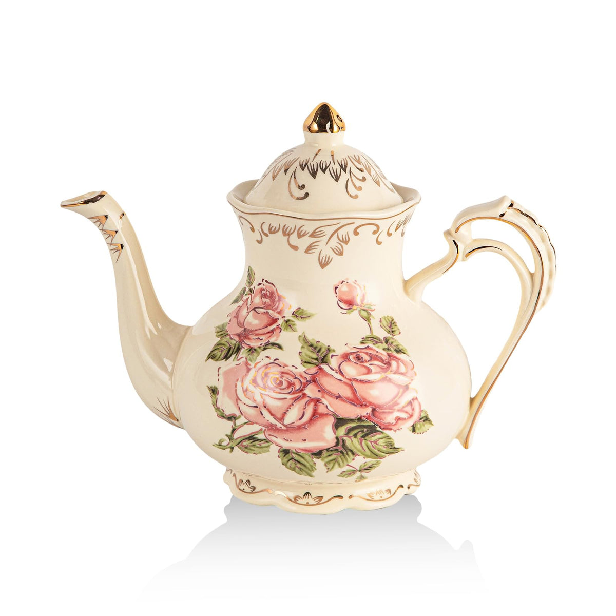 Pink Rose Teapot with Infuser