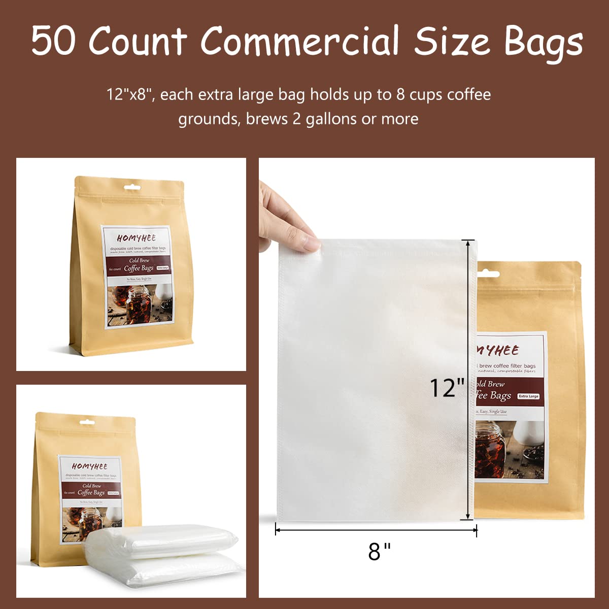 Disposable Cold Brew Coffee Filters (60 Count)