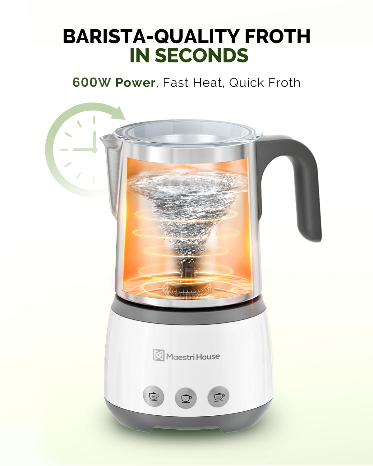 16.9OZ BasicFro 500 Electric Milk Steamer and Frother