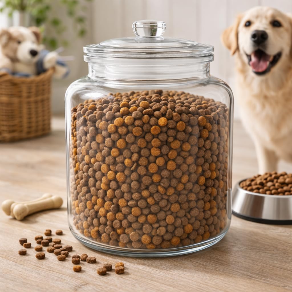 Large 6 Gallon Glass Storage Jar with Lid