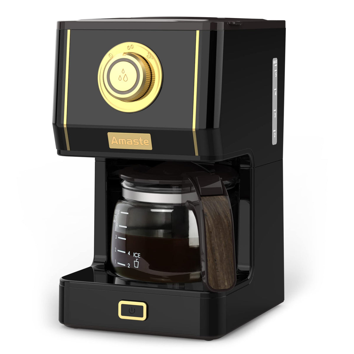Coffee Maker 25 Oz Drip Retro Style Coffee Machine with Glass Coffee Pot with Reusable Coffee Filter & Three Brewing Modes