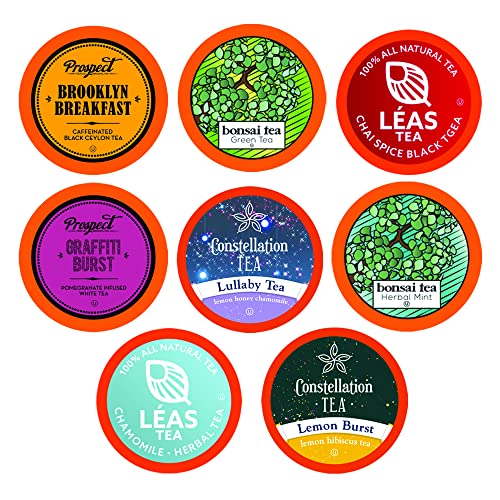 Tea Pods Compatible with K Cup Brewers Including 2.0 Variety Sampler Assorted Tea Pack (40 Count)