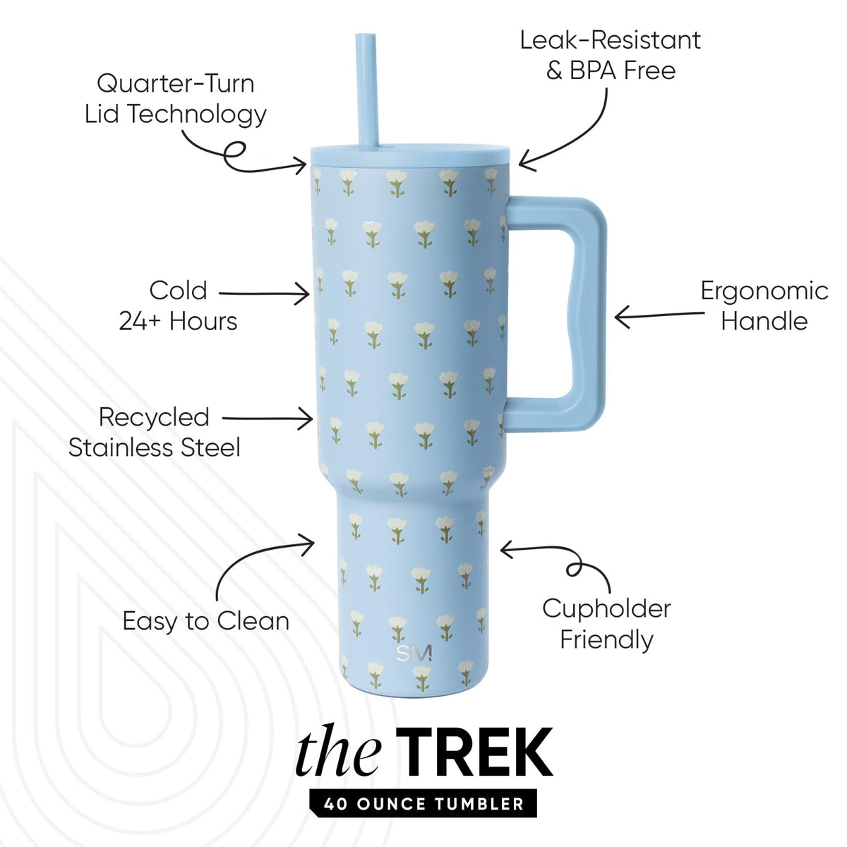 Tumbler with Handle and Straw