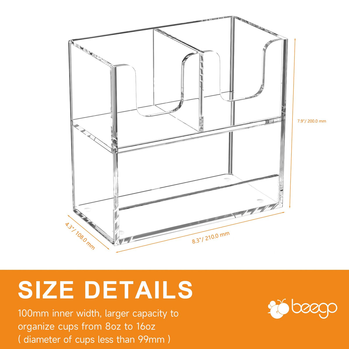 3 Compartment Cup Holder for Countertop