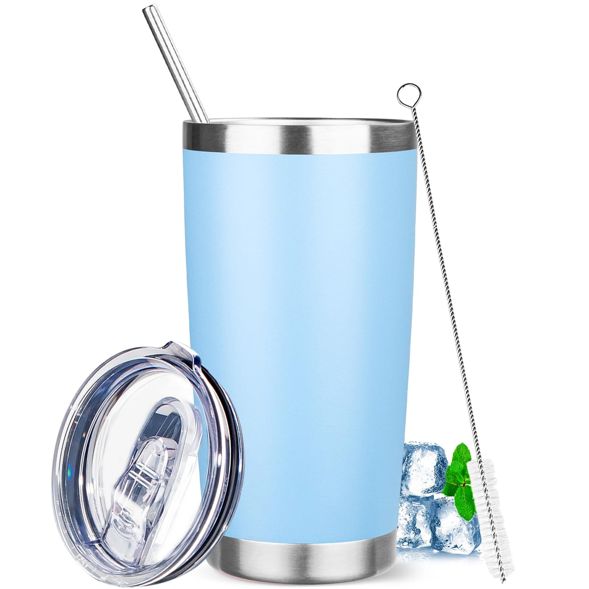 20 oz Tumbler with Lids and Straws