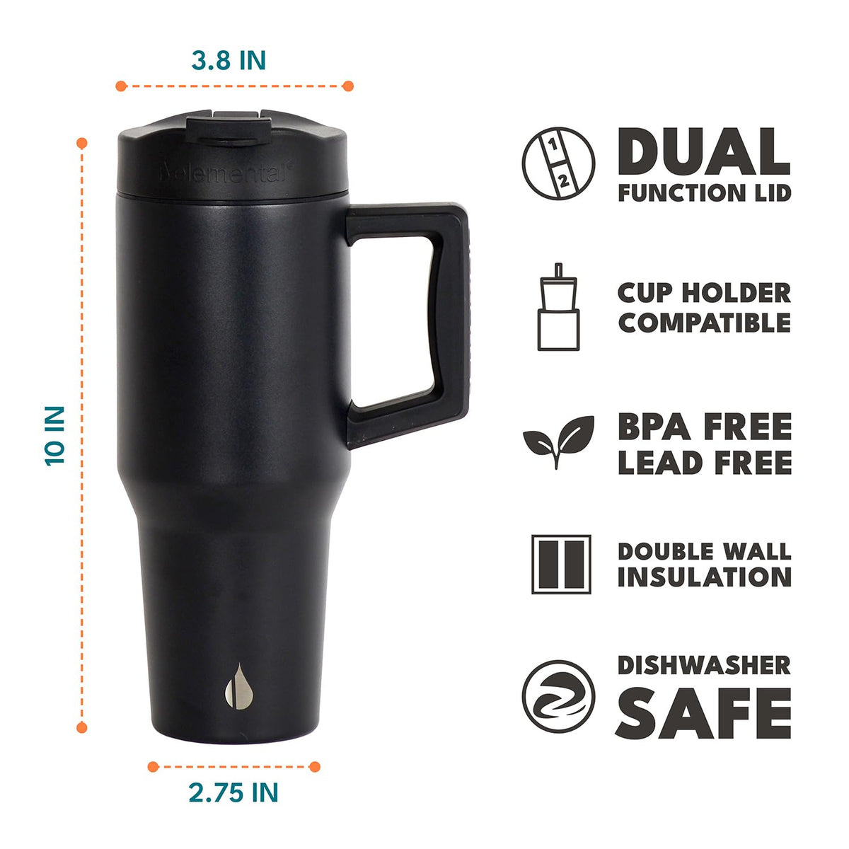 100% Leak Proof 32oz Tumbler with Handle & Straw Travel Mug