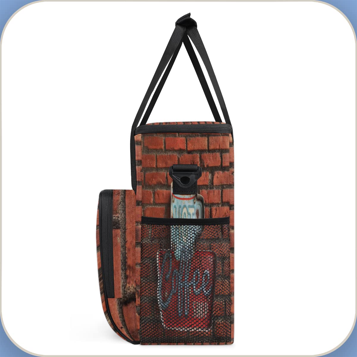 Vintage Red Brick Coffee Maker Carring Bag Travel Carrying Storage Tote Compatible with Keurig K
