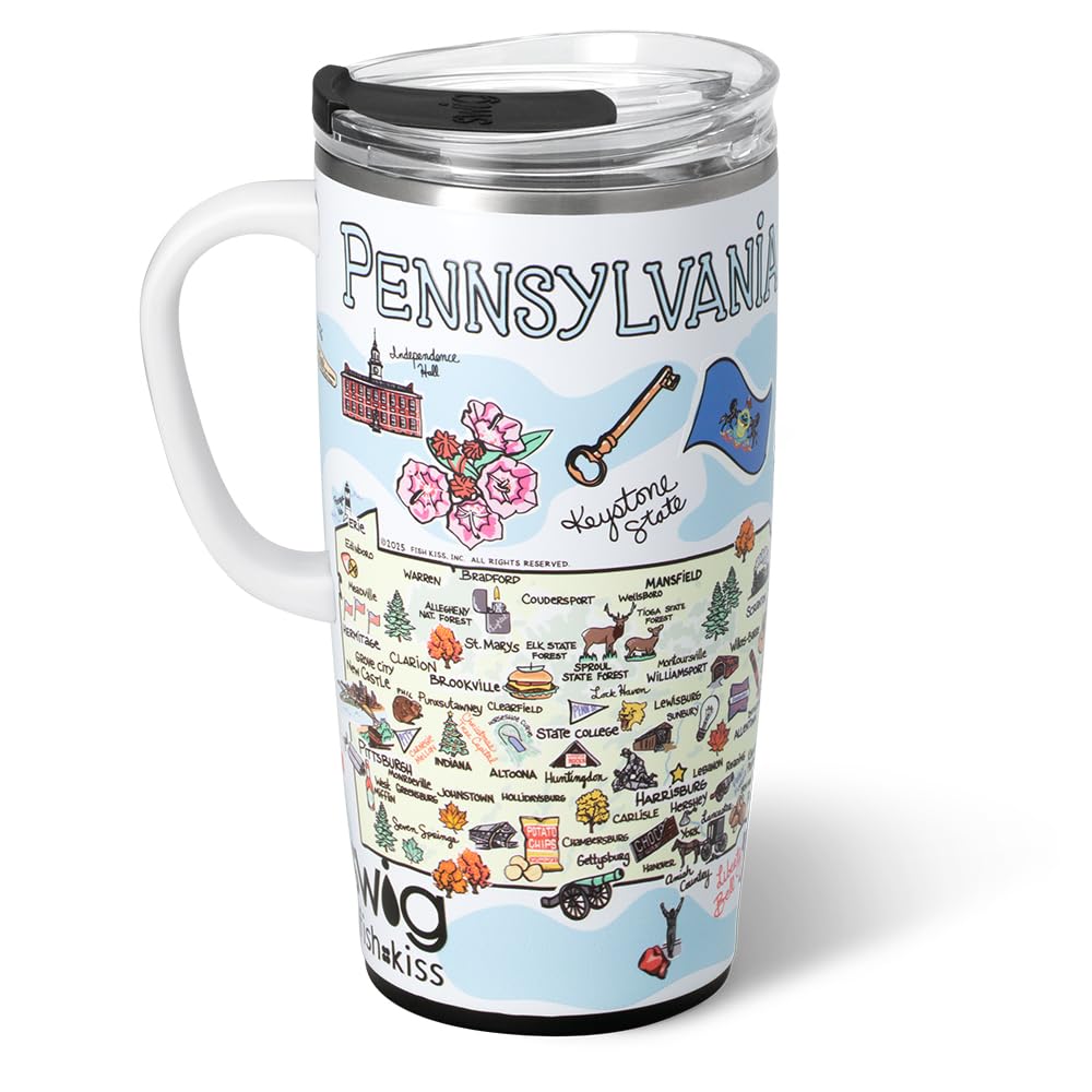 22oz Insulated Travel Mug with Handle & Lid