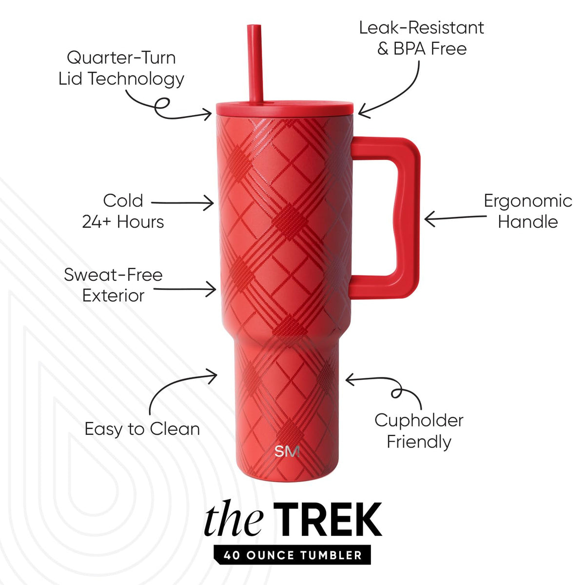 Christmas Tumbler with Handle and Straw