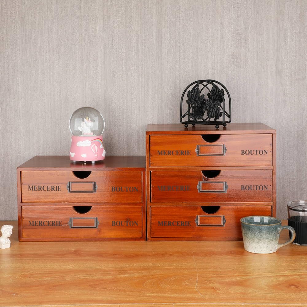 Large Wooden Drawers Wooden Box with Drawer Brown