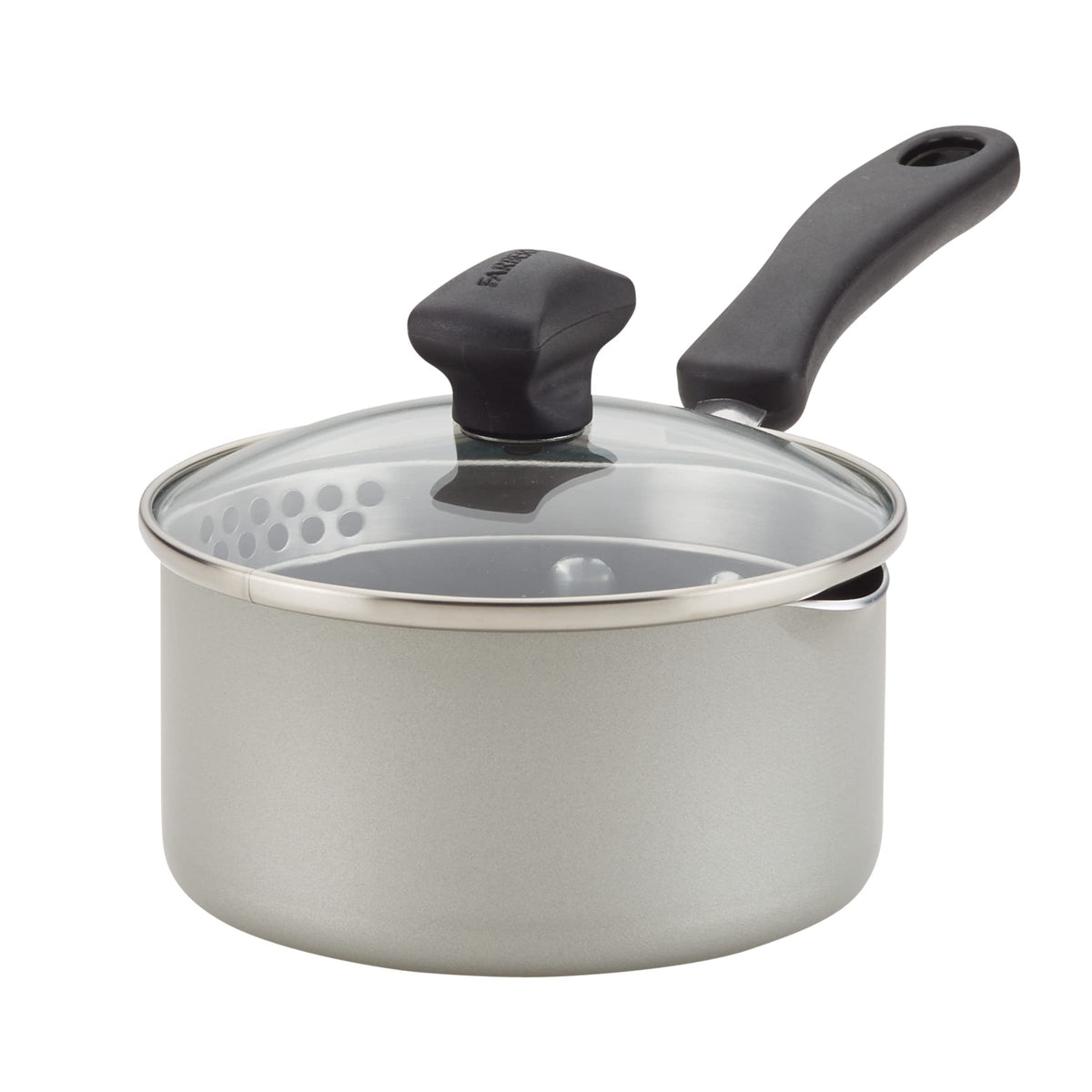Cookstart Aluminum DiamondMax Nonstick Straining Saucepan