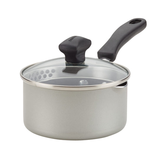 Cookstart Aluminum DiamondMax Nonstick Straining Saucepan