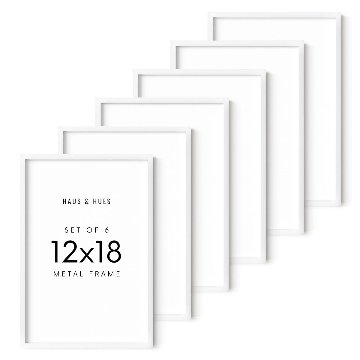 12x18 White Aluminum Frame Set of 6