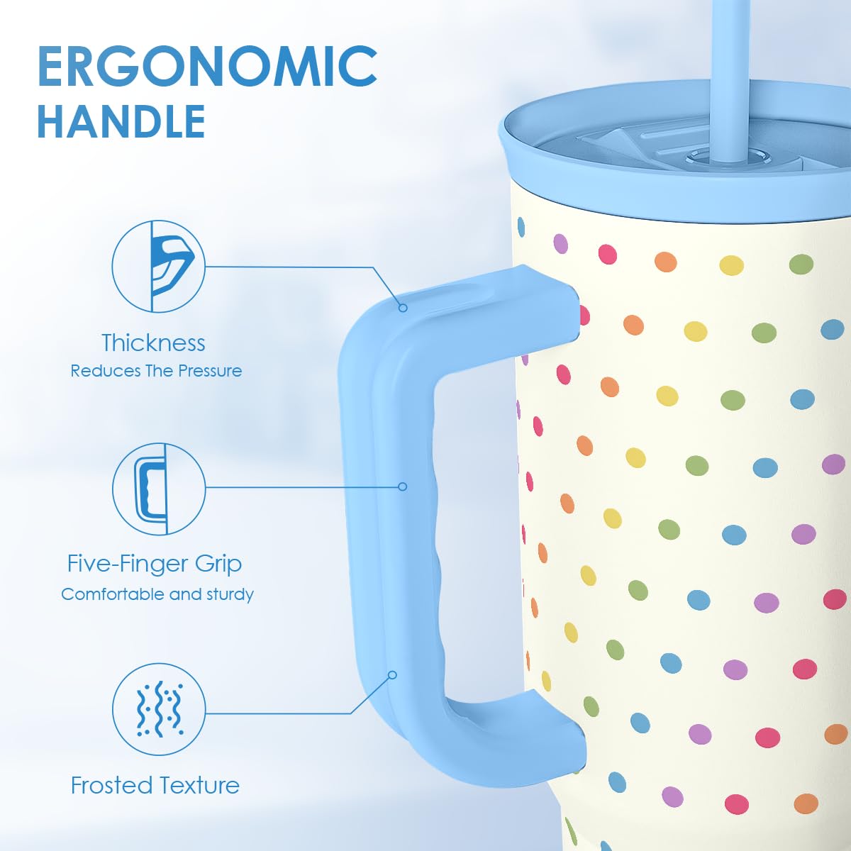 LGBT 40oz Tumbler with Handle and Straw