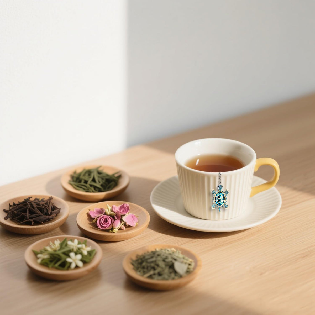Tea Infuser Loose Leaf Tea Steeper Tea Ball Stainless Steel Mesh Tea Strainer Turtle Octopus Shell Pendant Tea Filter with Extended Chain Hook Tea Strainer Tea Diffusers for Loose Tea