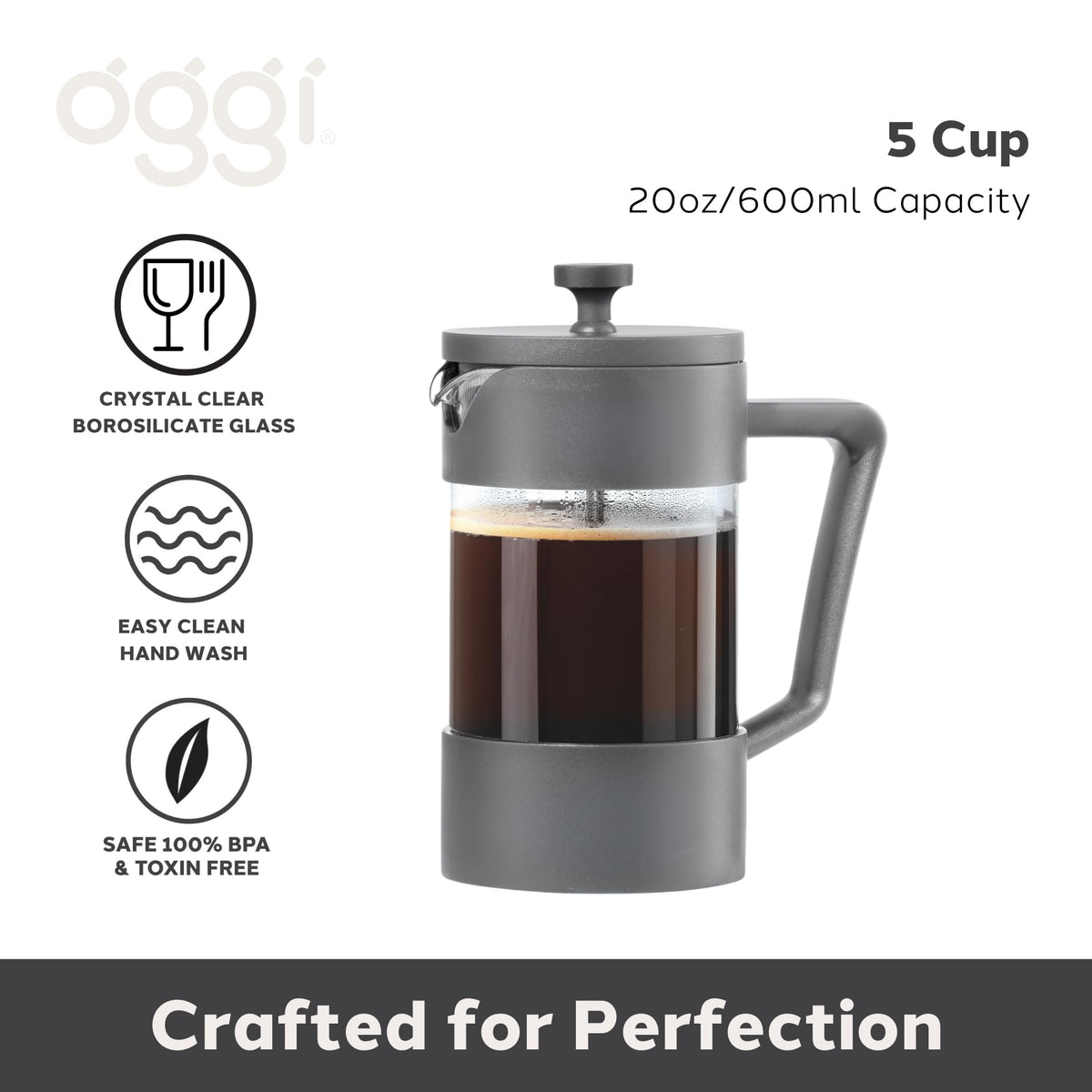 Borosilicate Glass French Press Coffee Maker