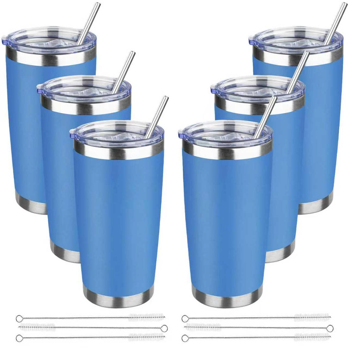 20 oz Tumbler with Lids and Straws (6 Count)