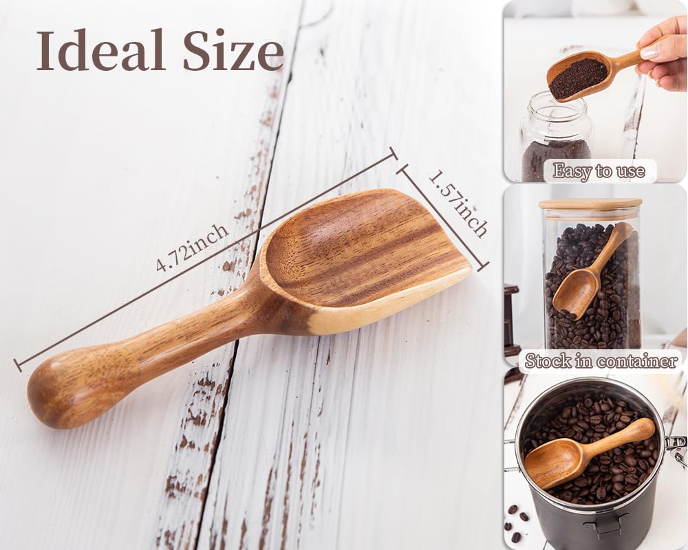 Wooden Coffee Scoop for Ground Coffee (4 Count)