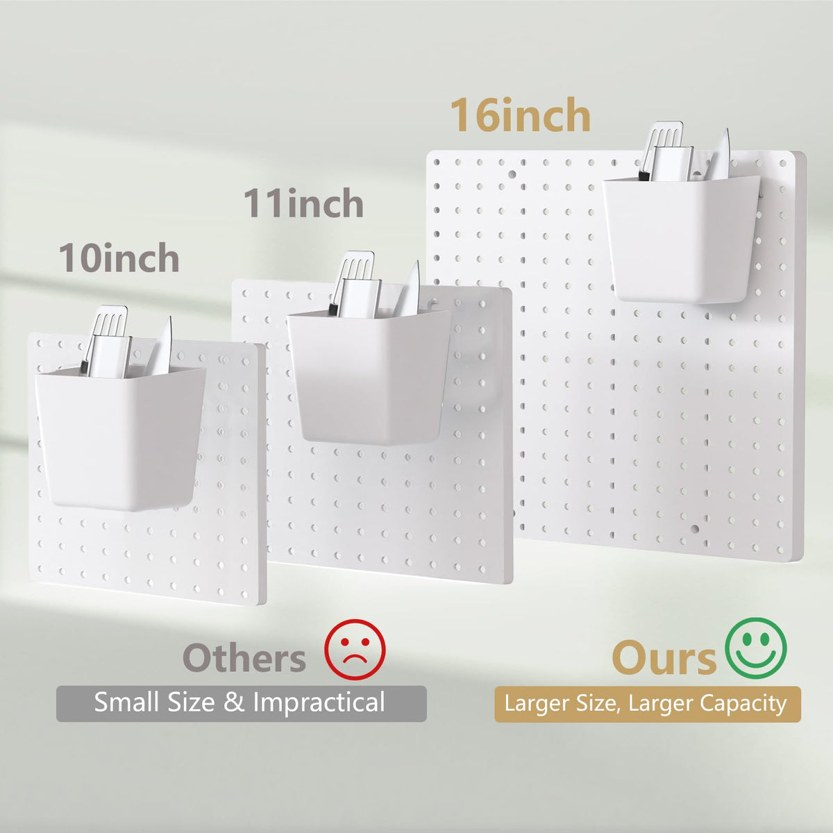 Modular Plastic Peg Board Wall Organizer Kit (4 Count)