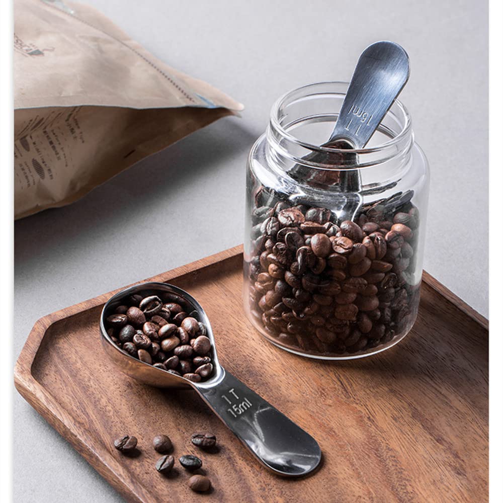 4 Pieces Coffee Scoop Stainless Steel Coffee Scoops Short Handle Tablespoon Measuring Spoons for Coffee Tea Sugar Flour (4 Count)